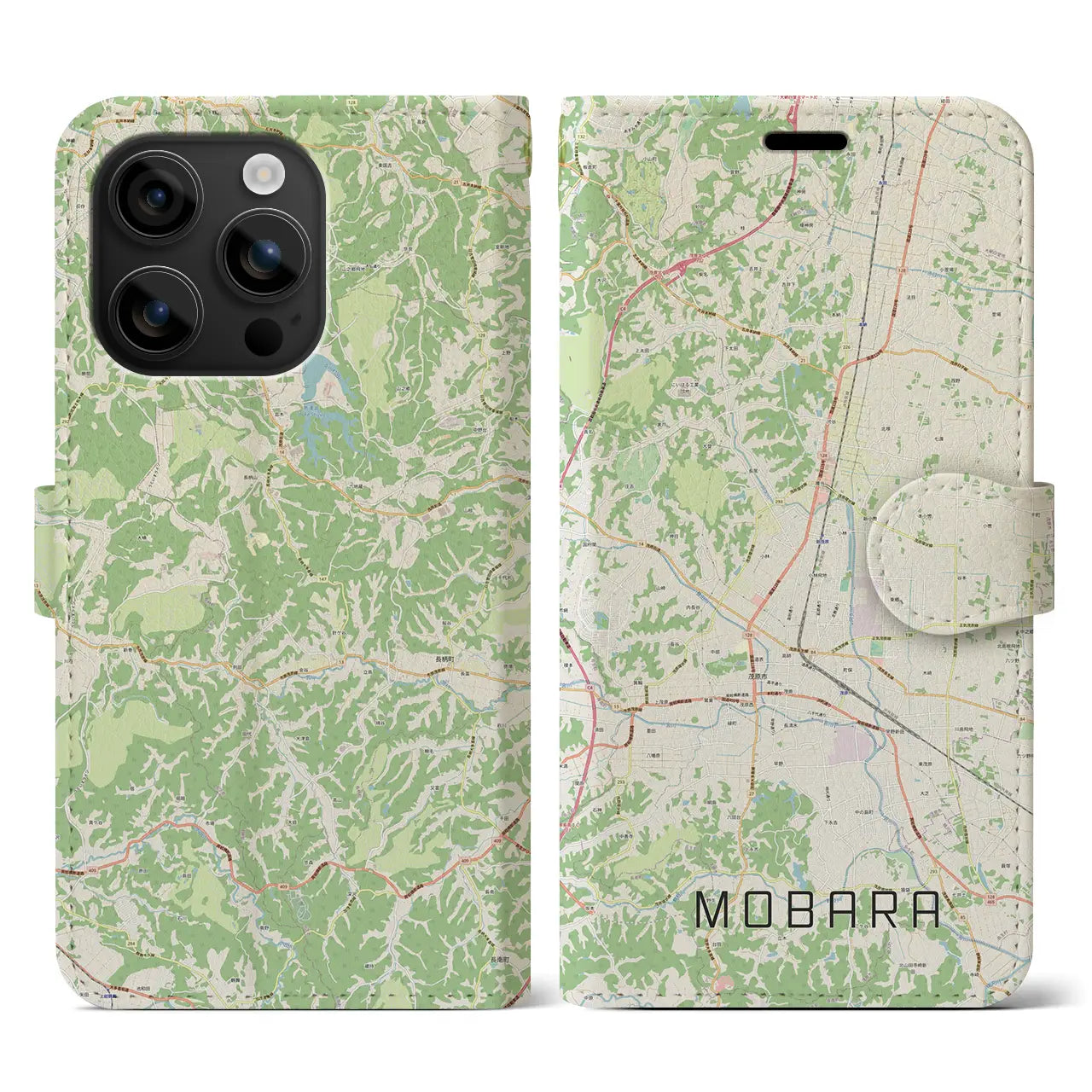 【茂原(千葉県)】地図柄iPhoneケース(手帳タイプ)