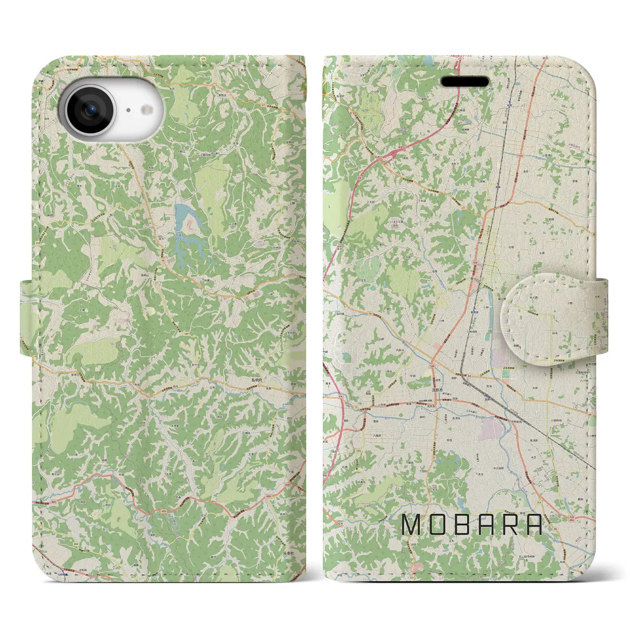【茂原(千葉県)】地図柄iPhoneケース(手帳タイプ)