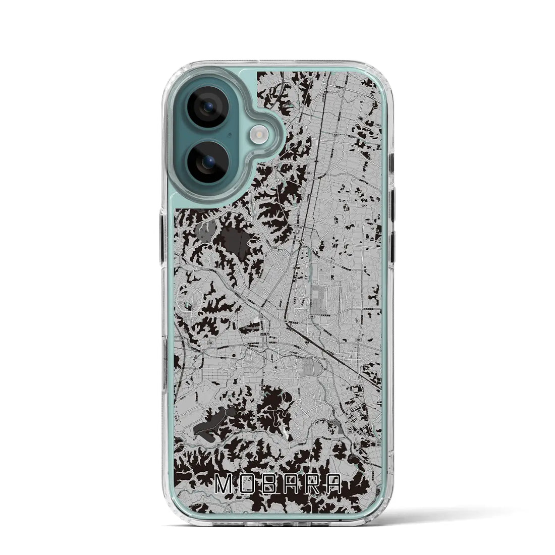 【茂原(千葉県)】地図柄iPhoneケース(MagSafeタイプ)モノトーン・iPhone 16 Pro 用