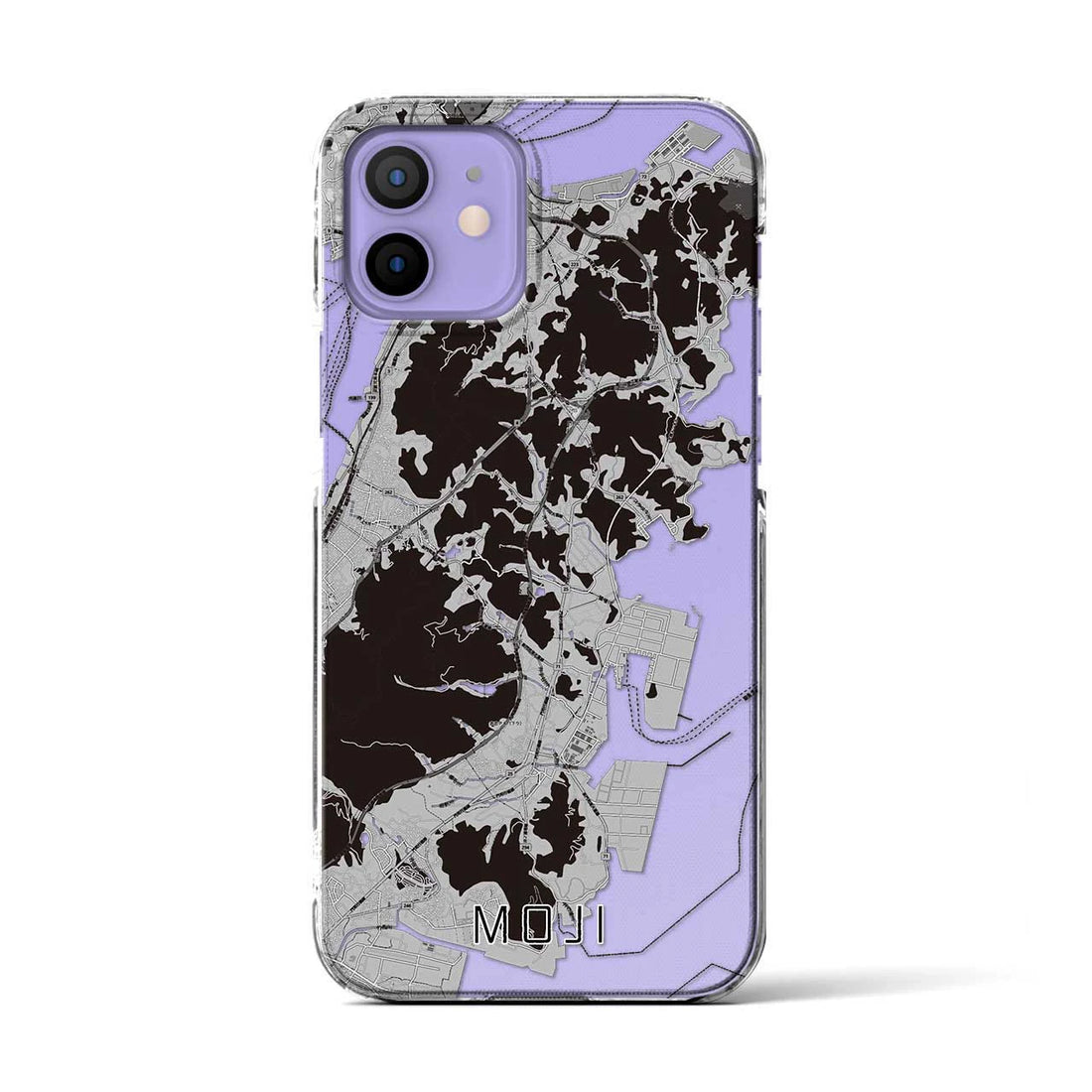 【門司(福岡県)】地図柄iPhoneケース(クリアタイプ)モノトーン・iPhone 12 / 12 Pro 用