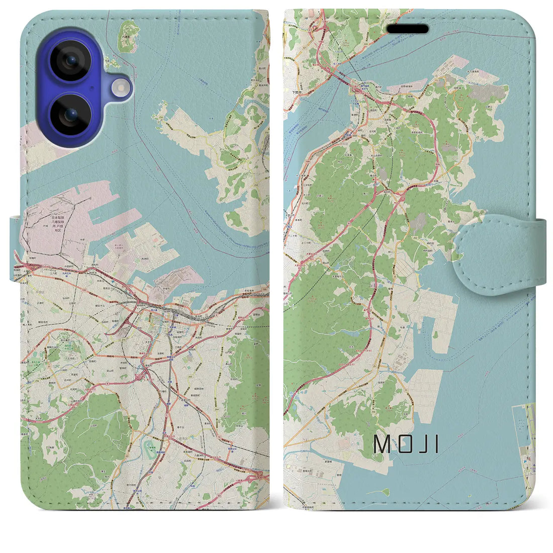 【門司(福岡県)】地図柄iPhoneケース(手帳タイプ)ナチュラル・iPhone 16 Pro Max 用