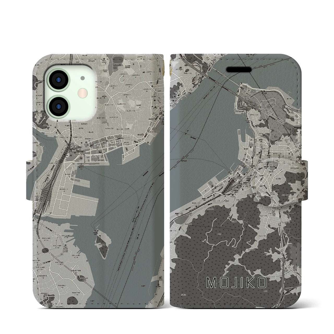 【門司港(福岡県)】地図柄iPhoneケース(手帳タイプ)