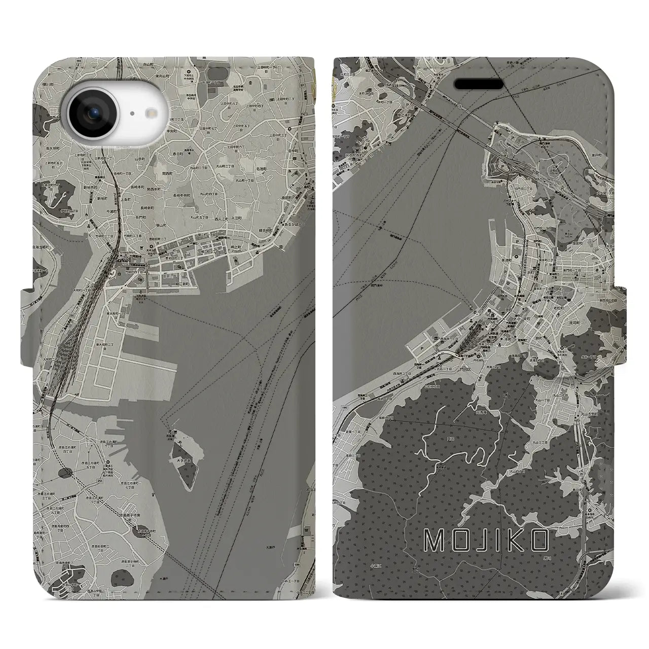 【門司港(福岡県)】地図柄iPhoneケース(手帳タイプ)