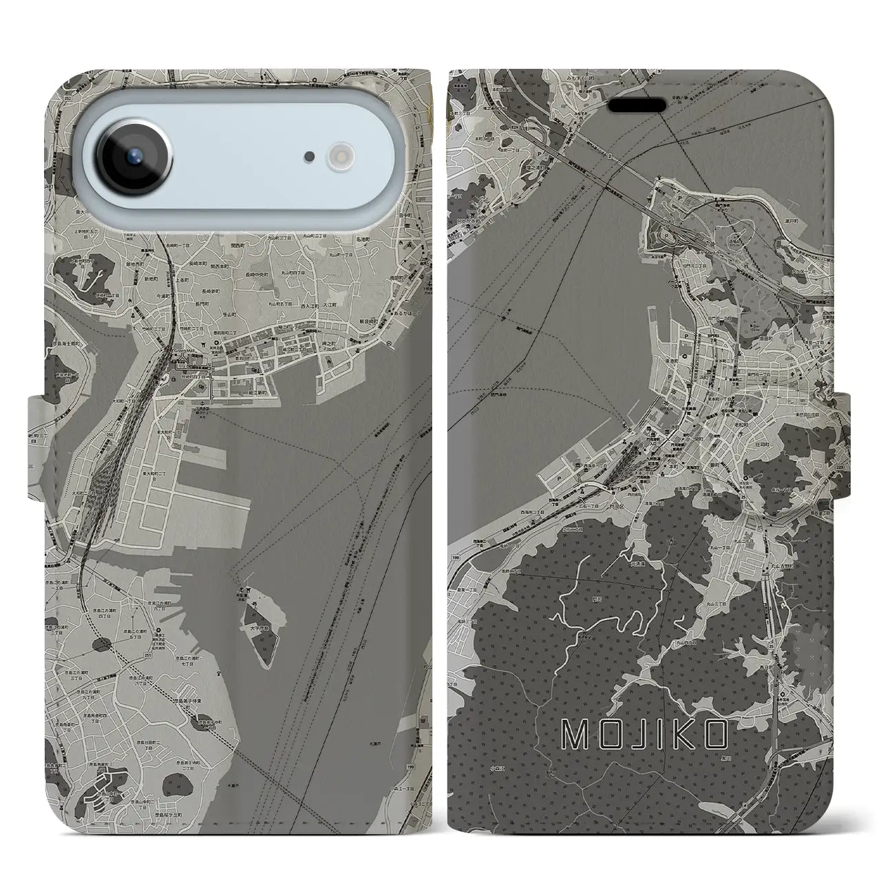 【門司港(福岡県)】地図柄iPhoneケース(手帳タイプ)