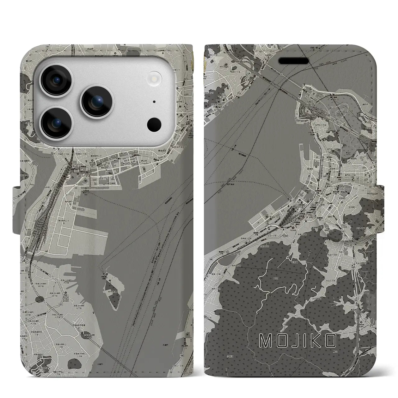 【門司港(福岡県)】地図柄iPhoneケース(手帳タイプ)