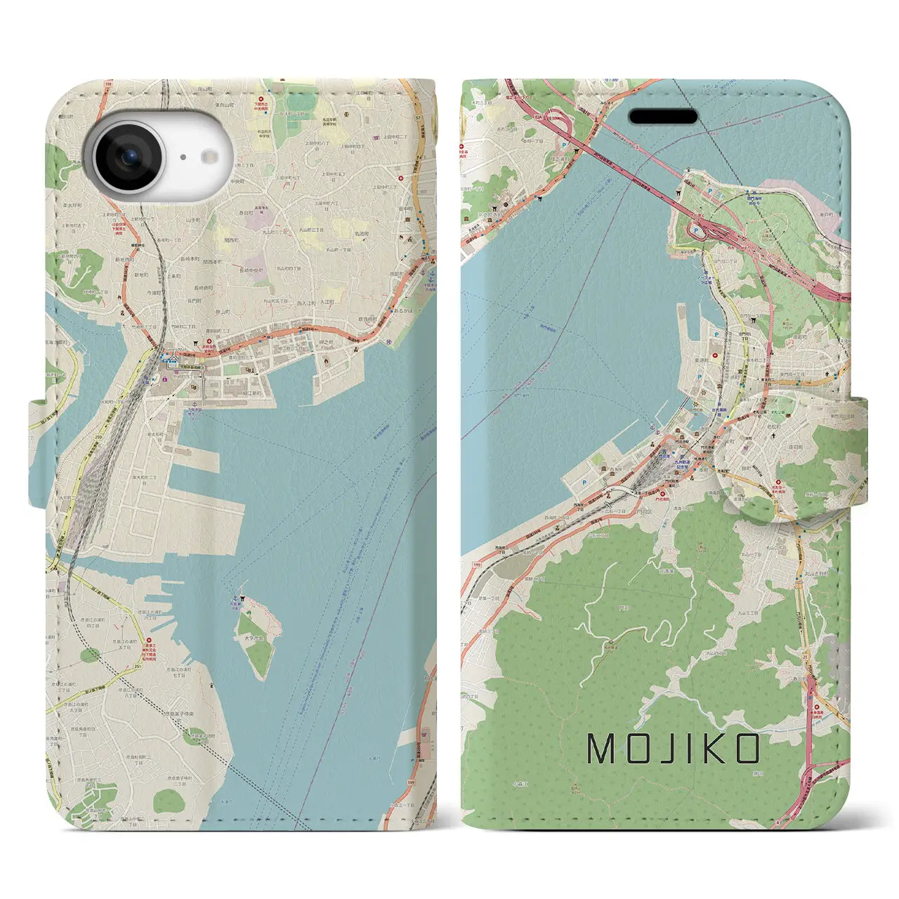 【門司港(福岡県)】地図柄iPhoneケース(手帳タイプ)