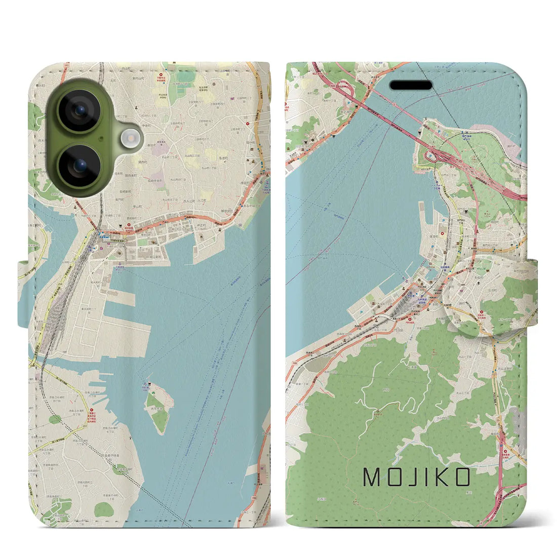【門司港(福岡県)】地図柄iPhoneケース(手帳タイプ)ナチュラル・iPhone 17 Pro Max 用