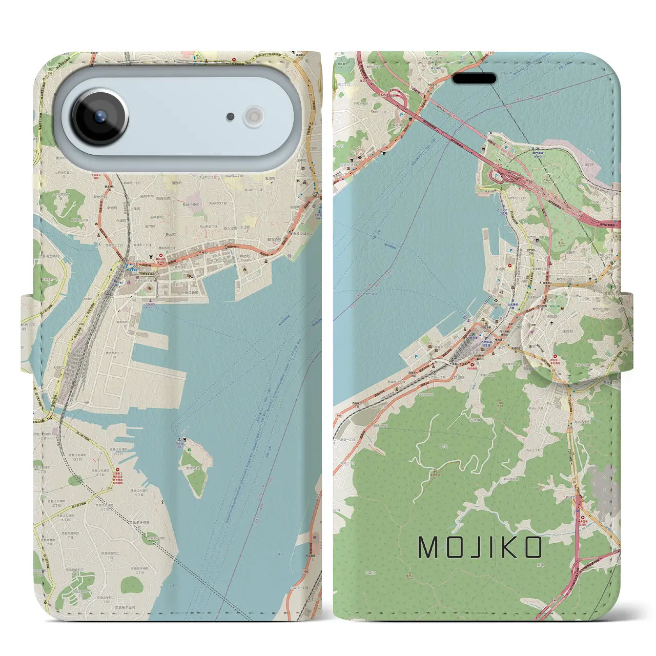 【門司港(福岡県)】地図柄iPhoneケース(手帳タイプ)