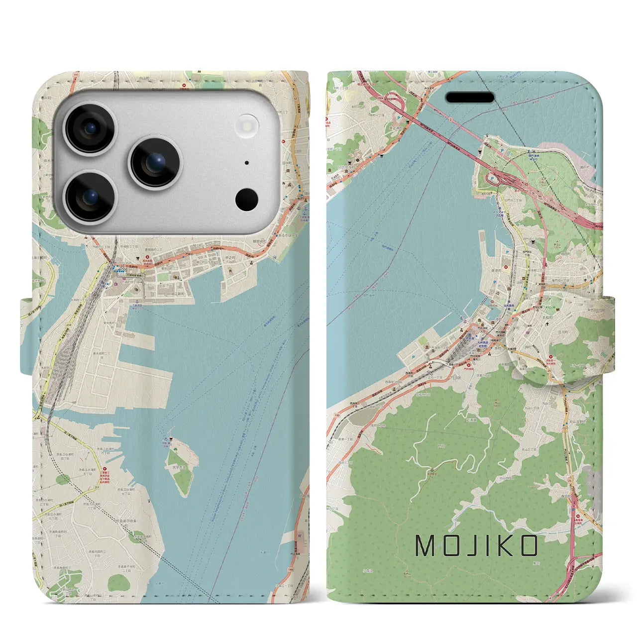 【門司港(福岡県)】地図柄iPhoneケース(手帳タイプ)