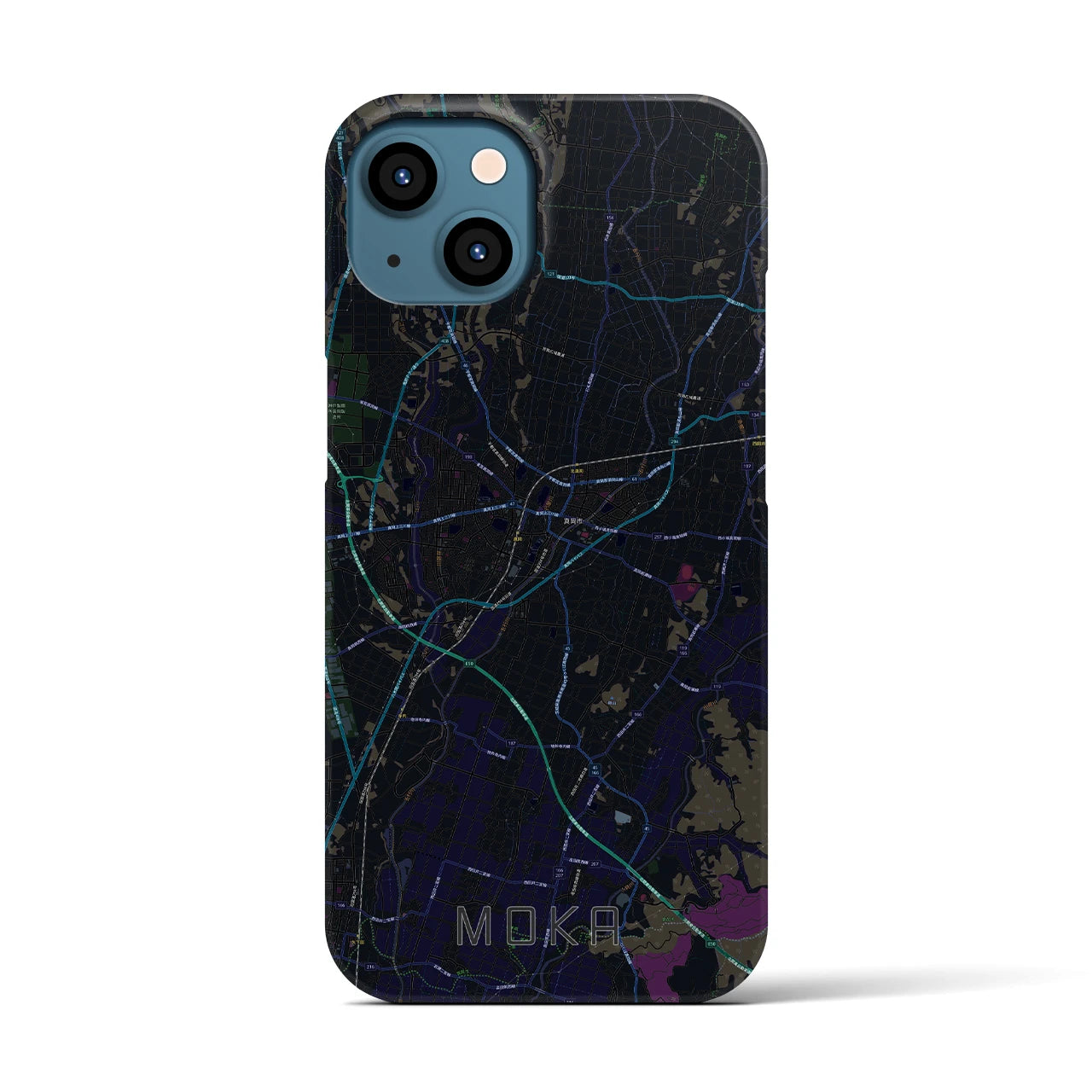 【真岡(栃木県)】地図柄iPhoneケース(バックカバータイプ)