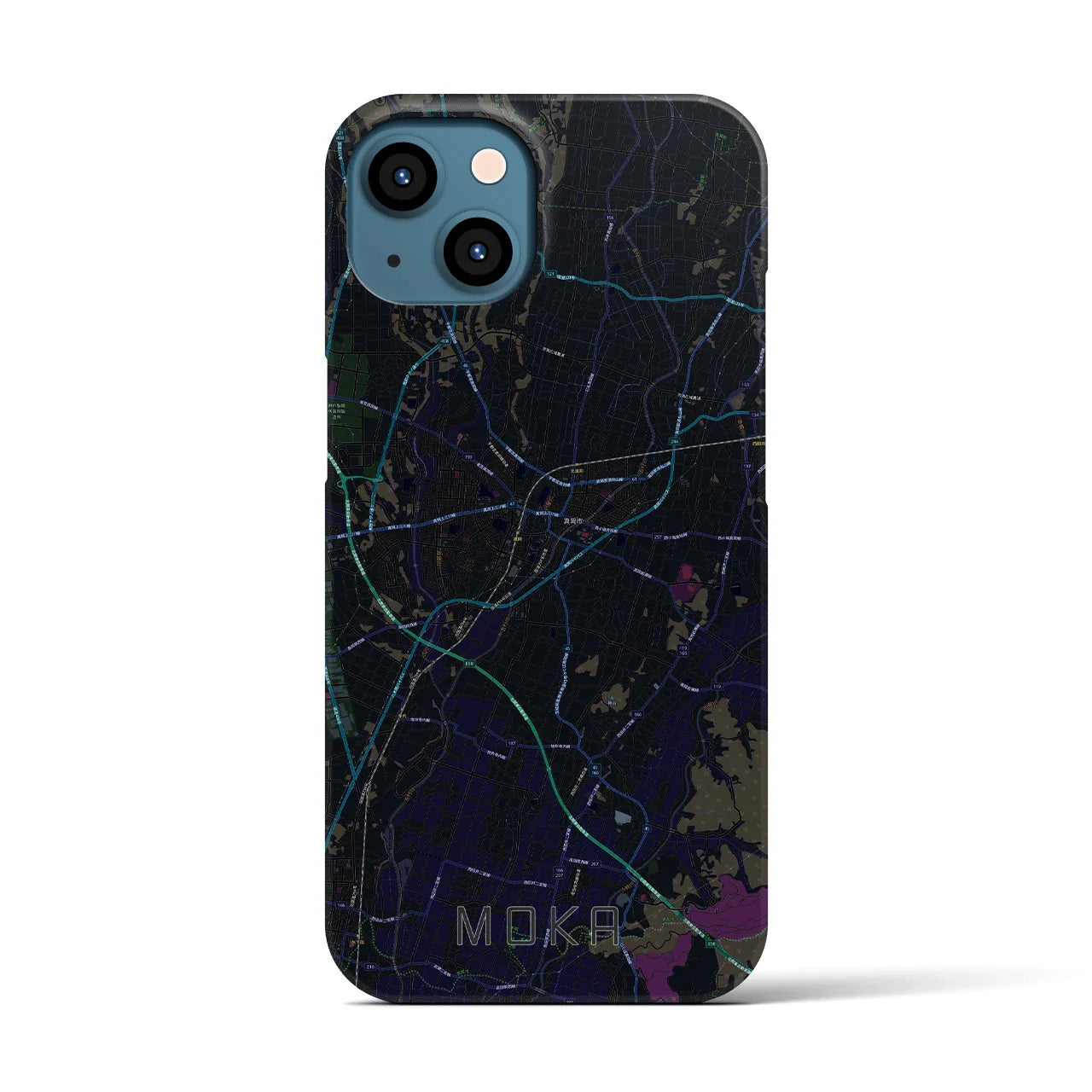 【真岡(栃木県)】地図柄iPhoneケース(バックカバータイプ)