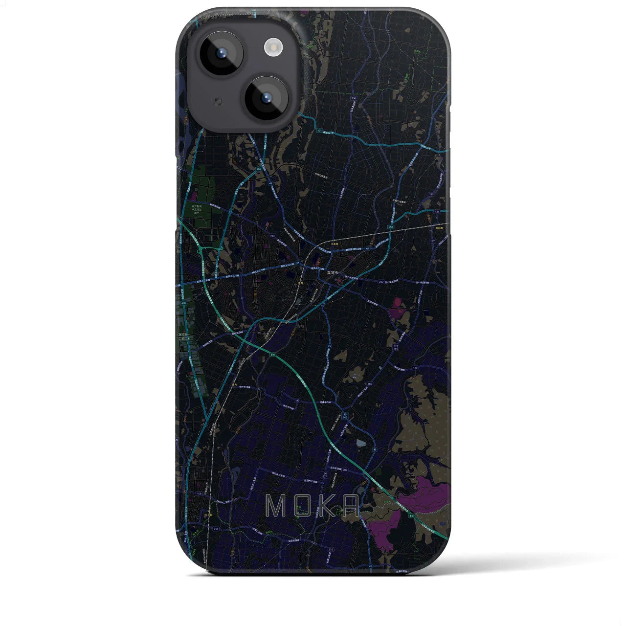 【真岡(栃木県)】地図柄iPhoneケース(バックカバータイプ)