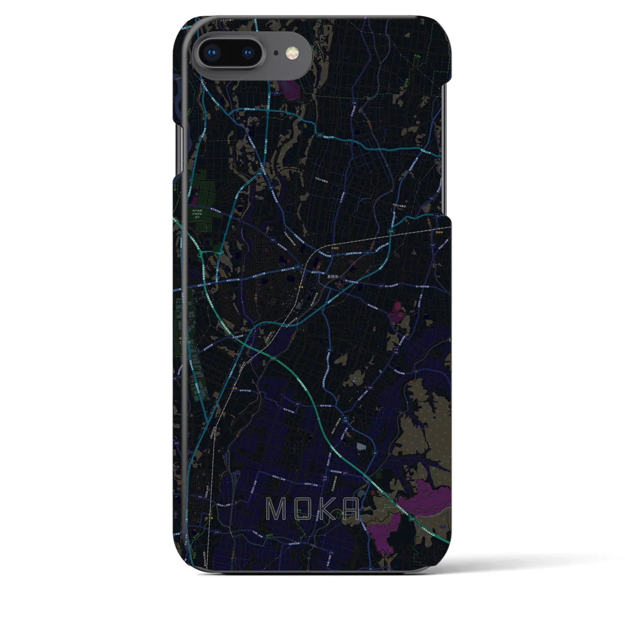 【真岡(栃木県)】地図柄iPhoneケース(バックカバータイプ)