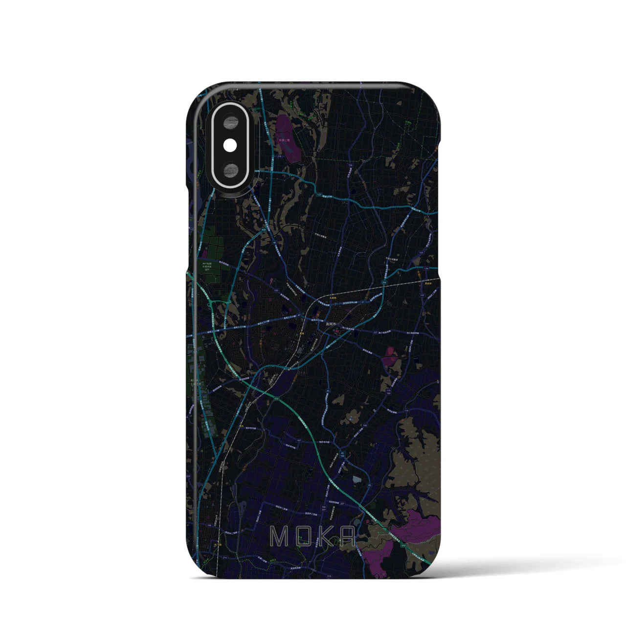 【真岡(栃木県)】地図柄iPhoneケース(バックカバータイプ)