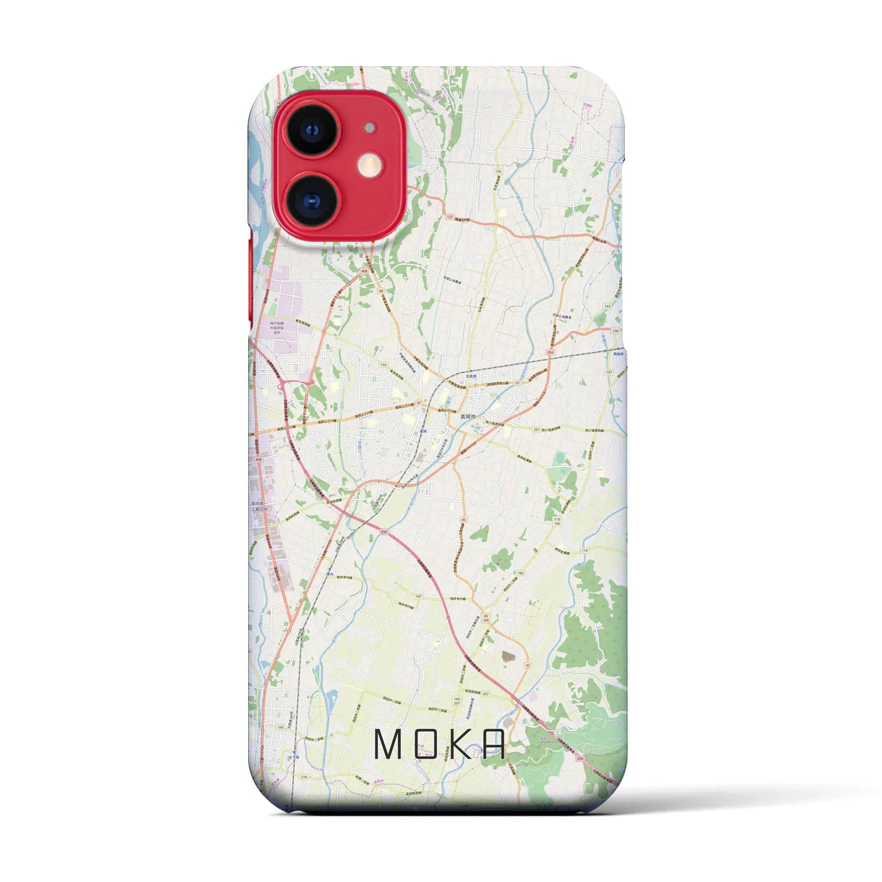 【真岡(栃木県)】地図柄iPhoneケース(バックカバータイプ)