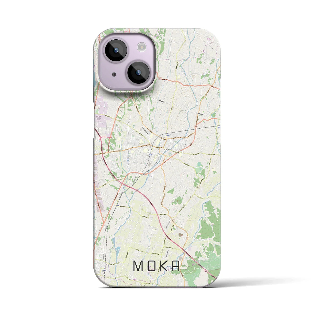 【真岡(栃木県)】地図柄iPhoneケース(バックカバータイプ)