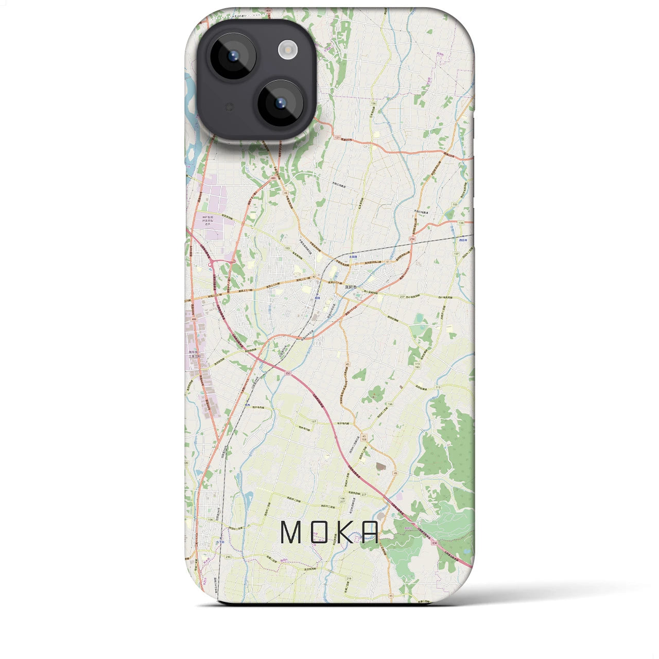 【真岡(栃木県)】地図柄iPhoneケース(バックカバータイプ)