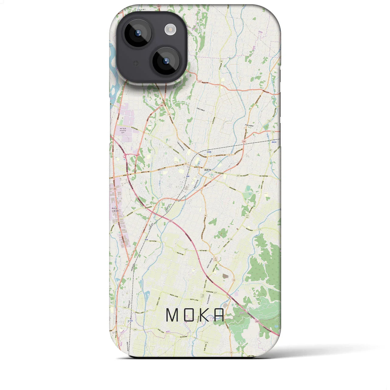 【真岡(栃木県)】地図柄iPhoneケース(バックカバータイプ)