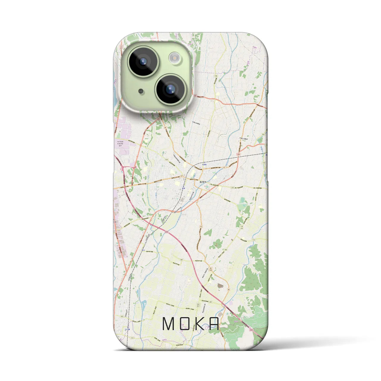 【真岡(栃木県)】地図柄iPhoneケース(バックカバータイプ)