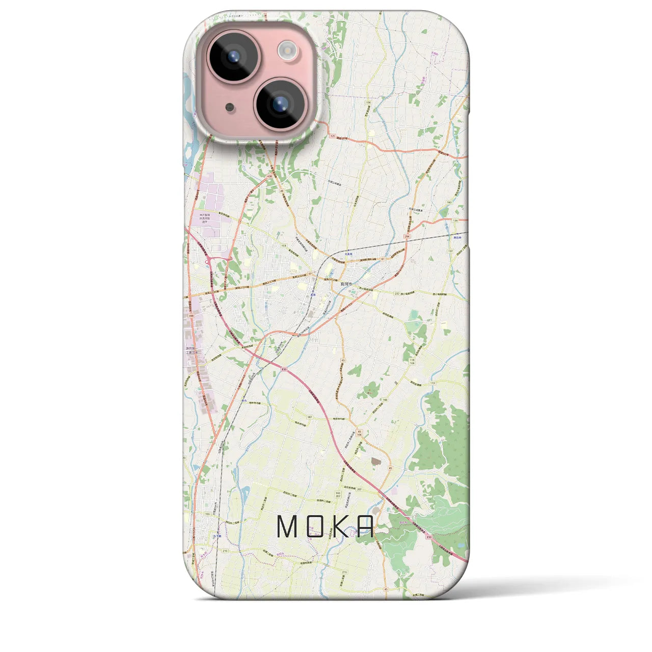 【真岡(栃木県)】地図柄iPhoneケース(バックカバータイプ)