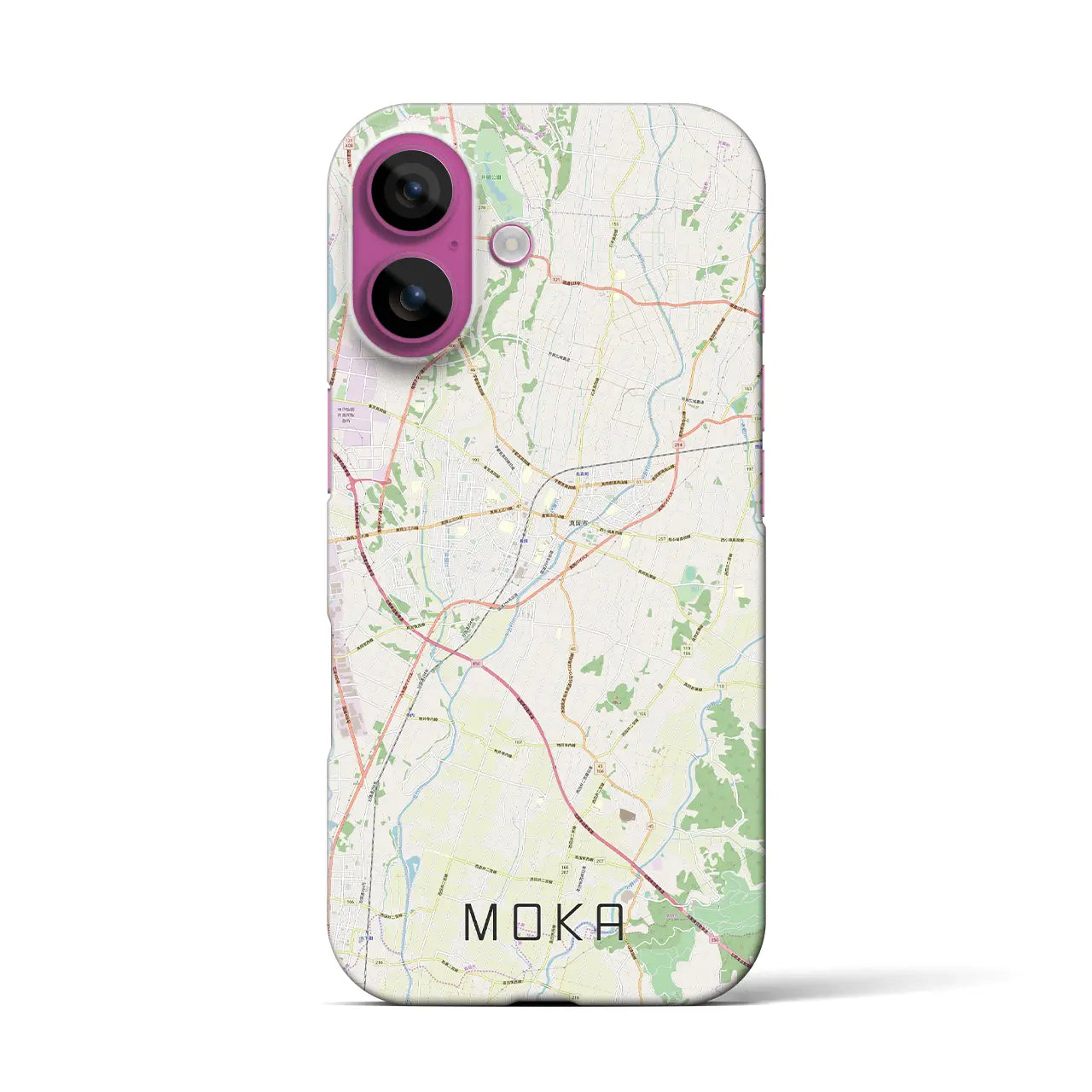 【真岡(栃木県)】地図柄iPhoneケース(バックカバータイプ)