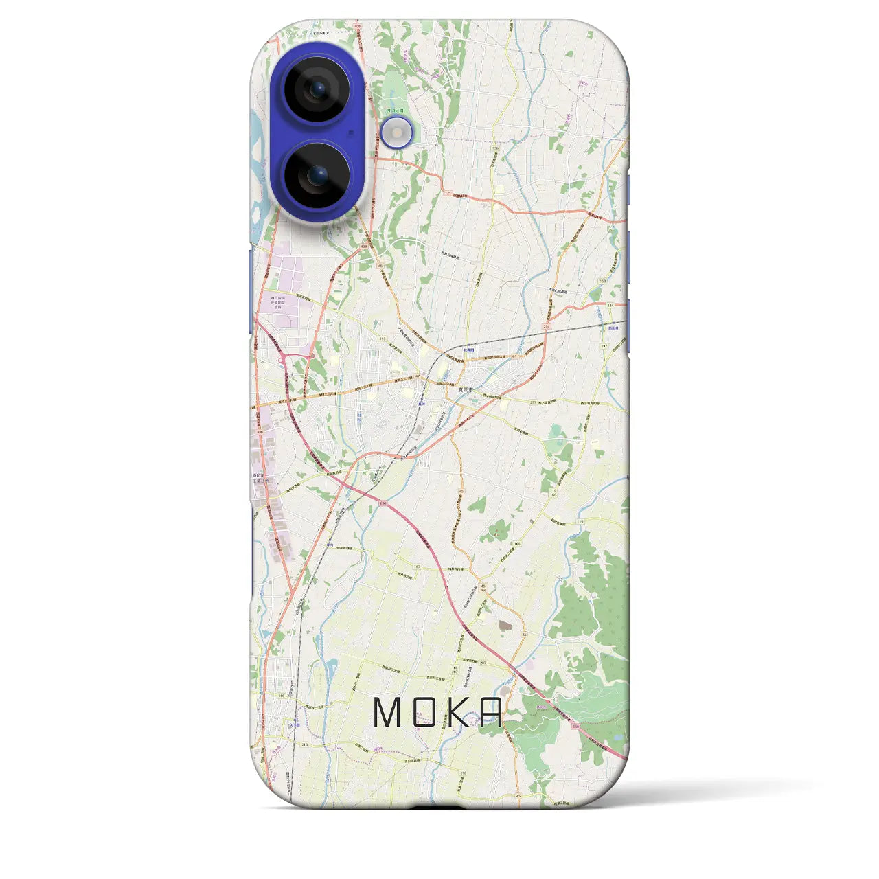 【真岡(栃木県)】地図柄iPhoneケース(バックカバータイプ)ナチュラル・iPhone 16 Pro Max 用