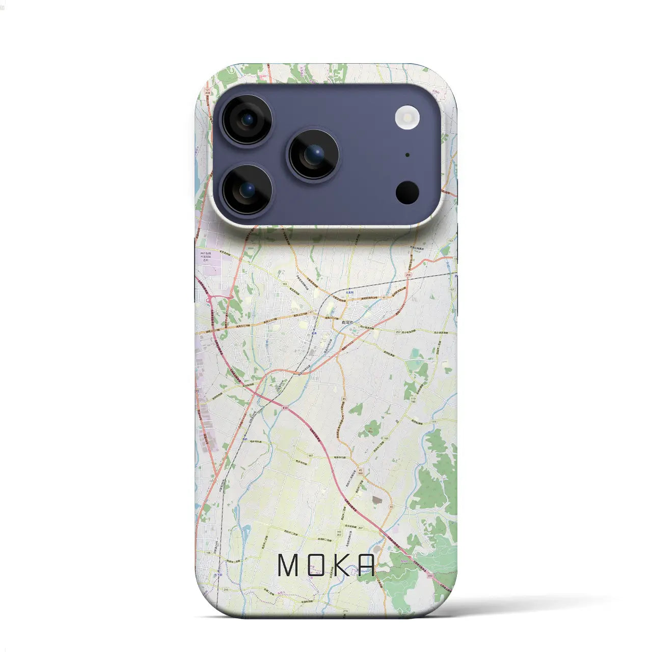 【真岡(栃木県)】地図柄iPhoneケース(バックカバータイプ)ブラック・iPhone 17 Pro Max 用