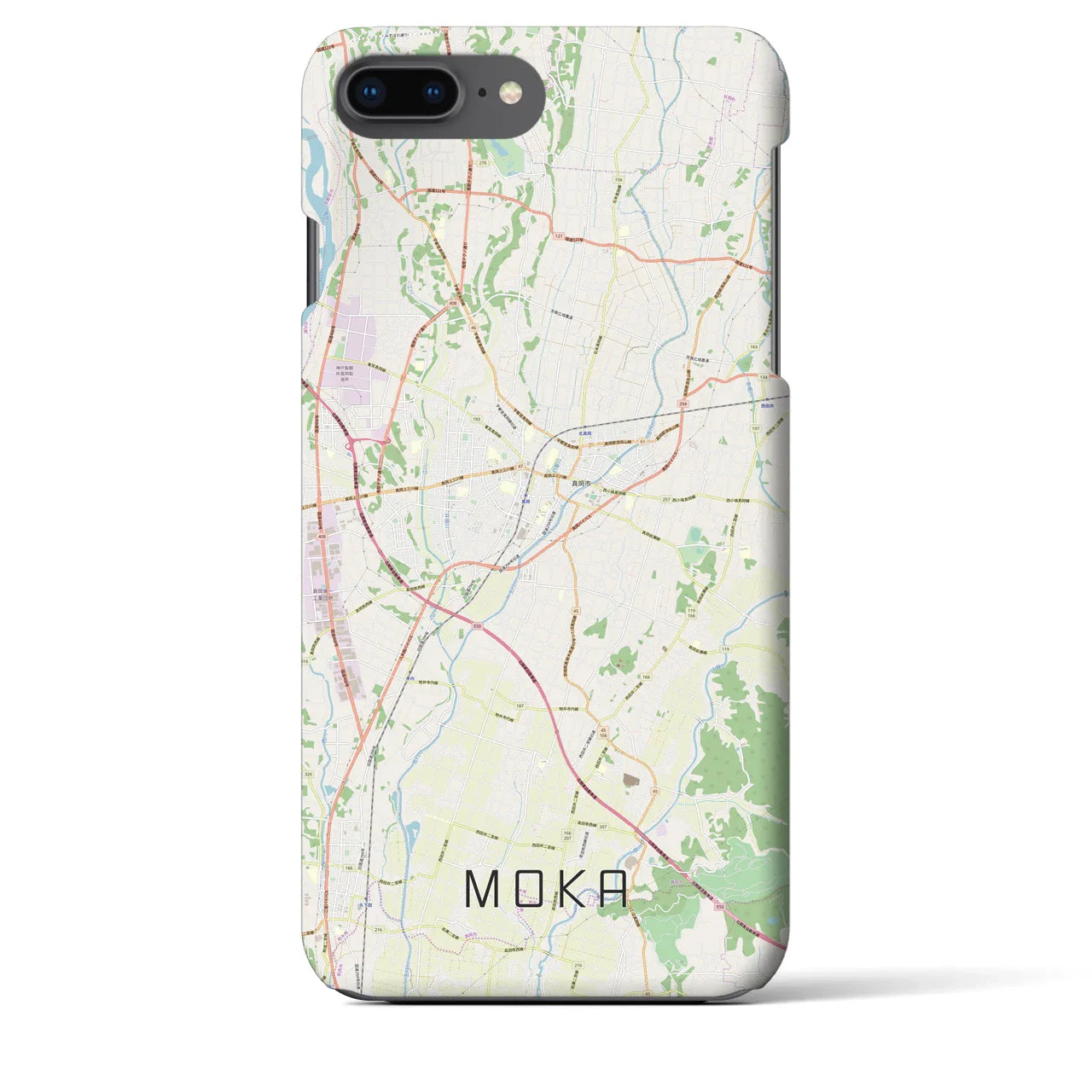 【真岡(栃木県)】地図柄iPhoneケース(バックカバータイプ)