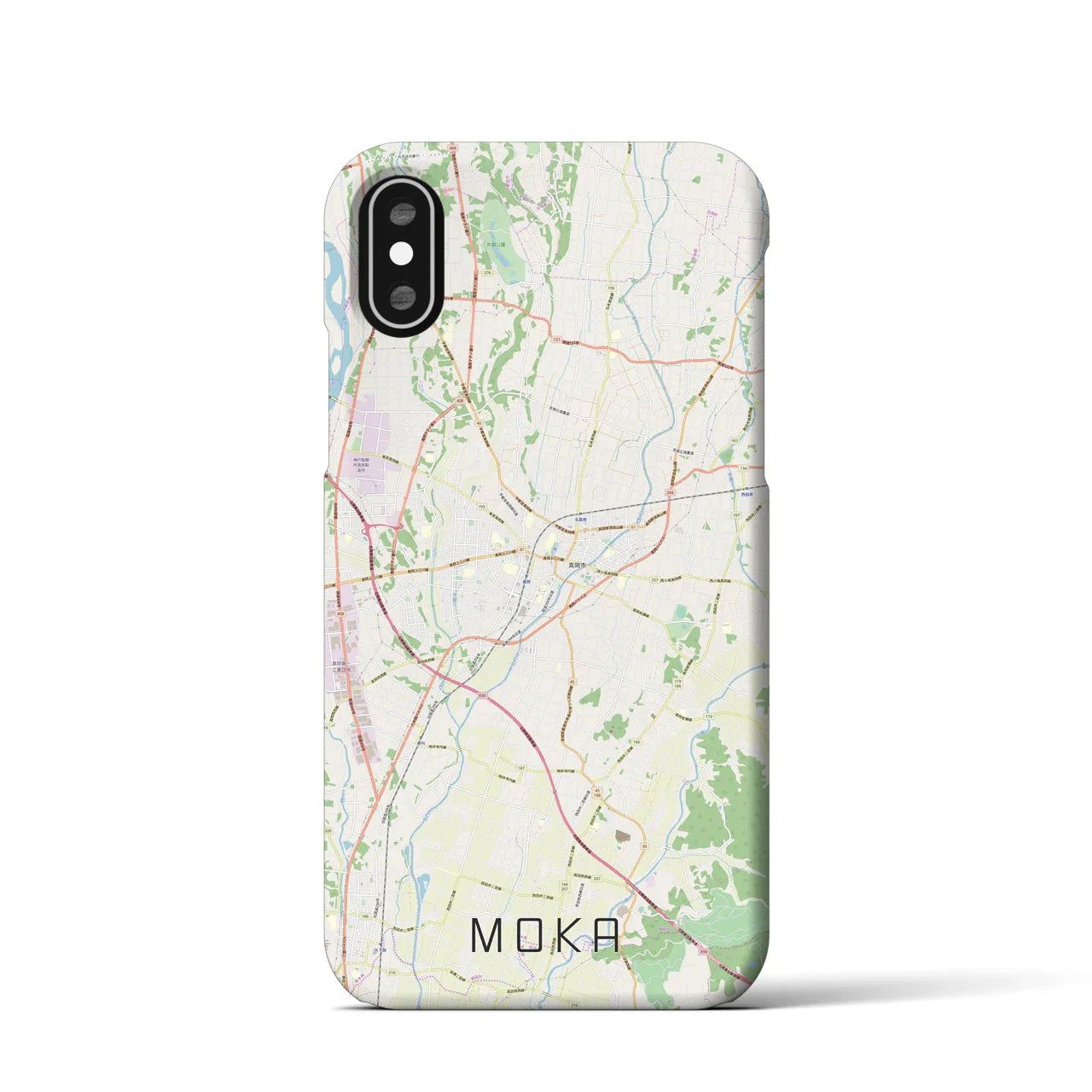 【真岡(栃木県)】地図柄iPhoneケース(バックカバータイプ)