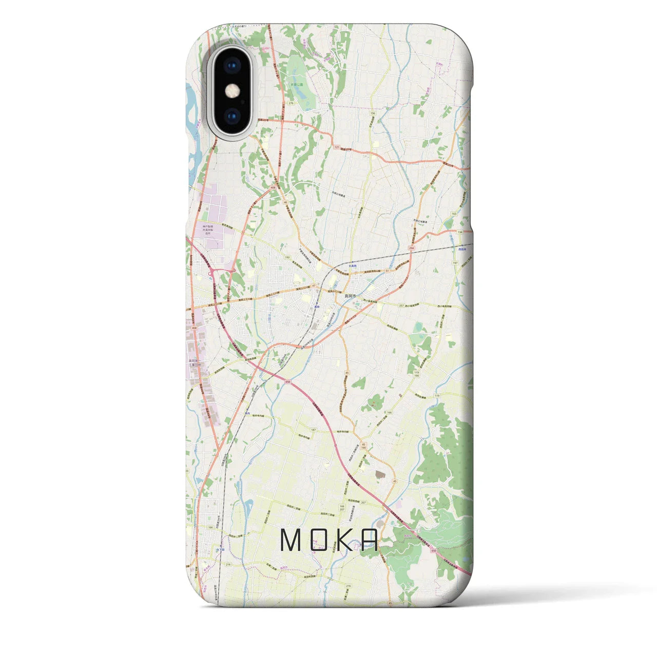 【真岡(栃木県)】地図柄iPhoneケース(バックカバータイプ)