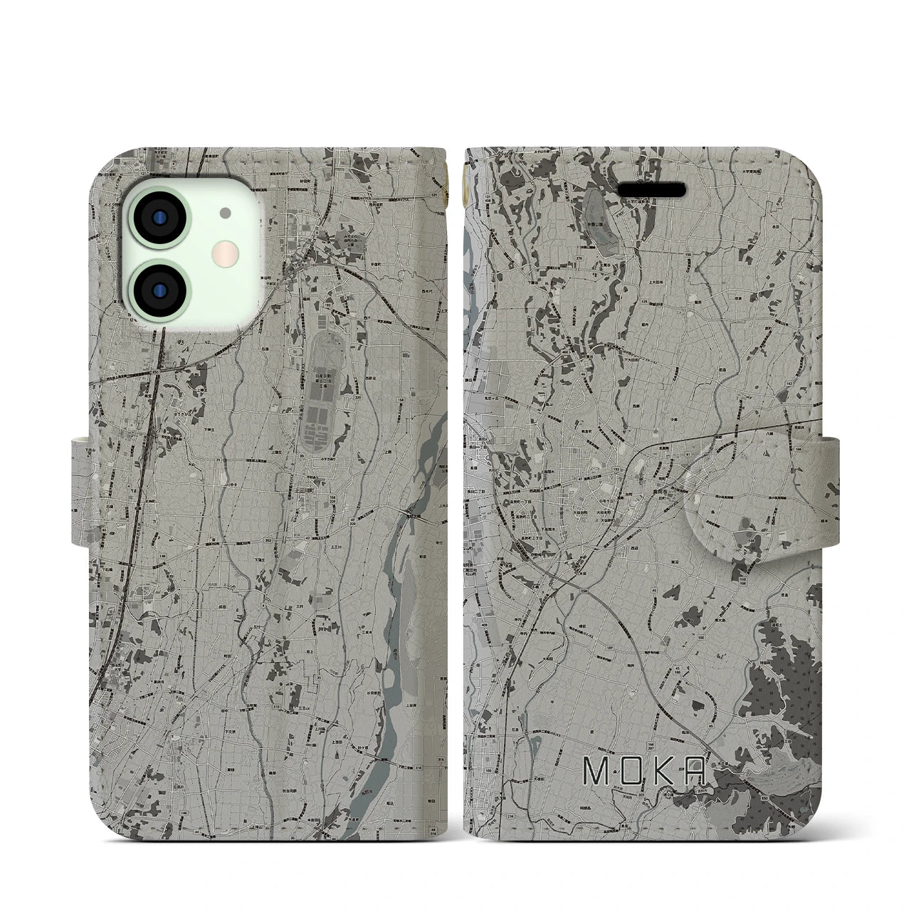 【真岡(栃木県)】地図柄iPhoneケース(手帳タイプ)