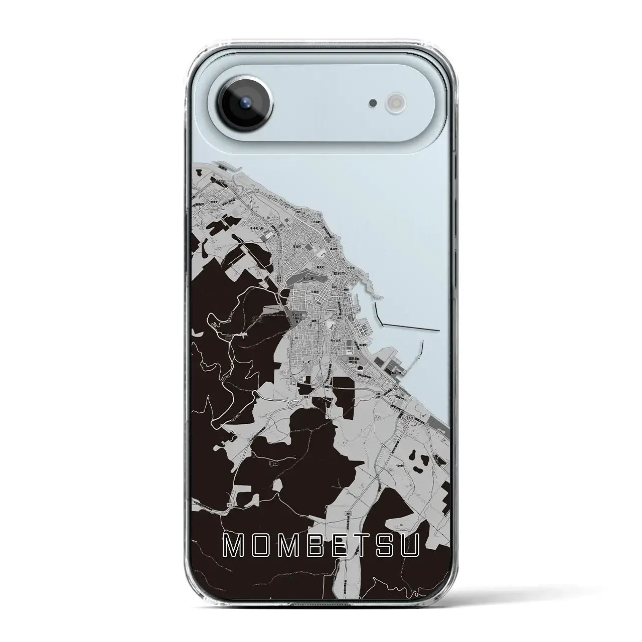 【紋別(北海道)】地図柄iPhoneケース(クリアタイプ)モノトーン・iPhone 17 Pro Max 用