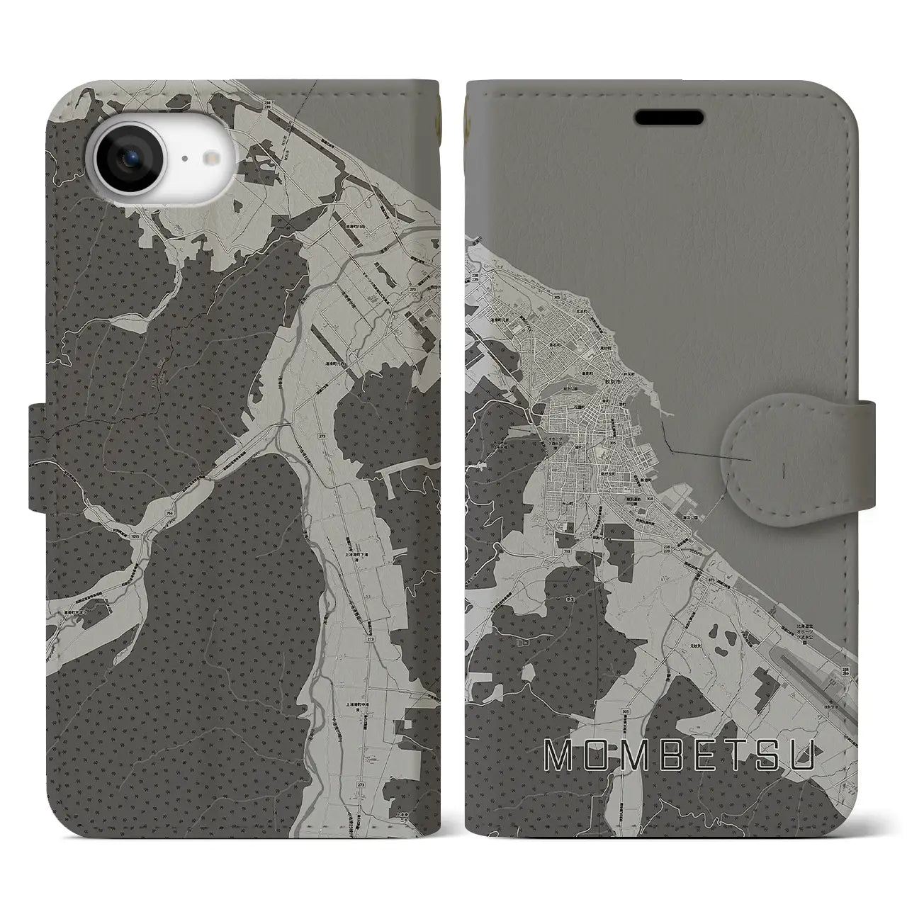 【紋別(北海道)】地図柄iPhoneケース(手帳タイプ)
