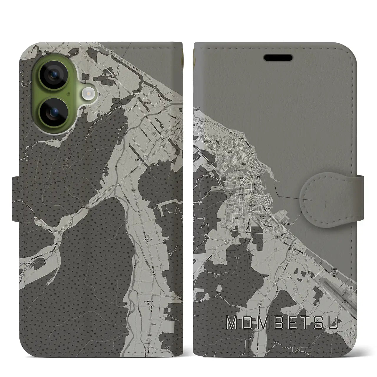 【紋別(北海道)】地図柄iPhoneケース(手帳タイプ)