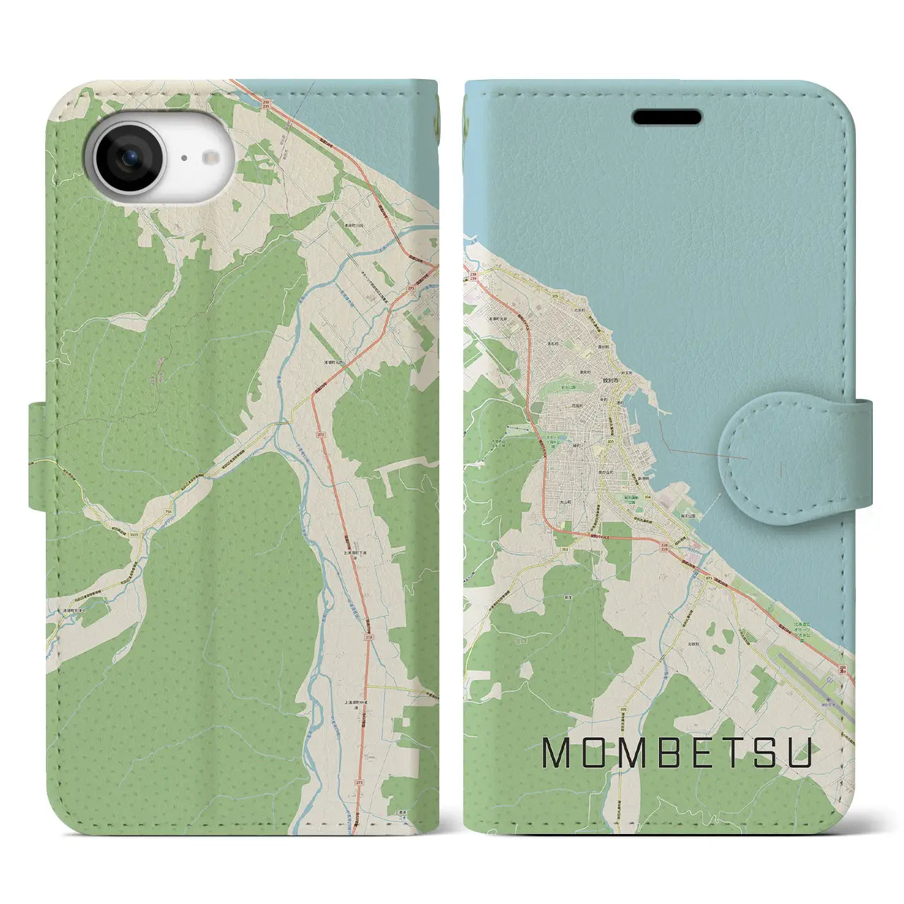 【紋別(北海道)】地図柄iPhoneケース(手帳タイプ)