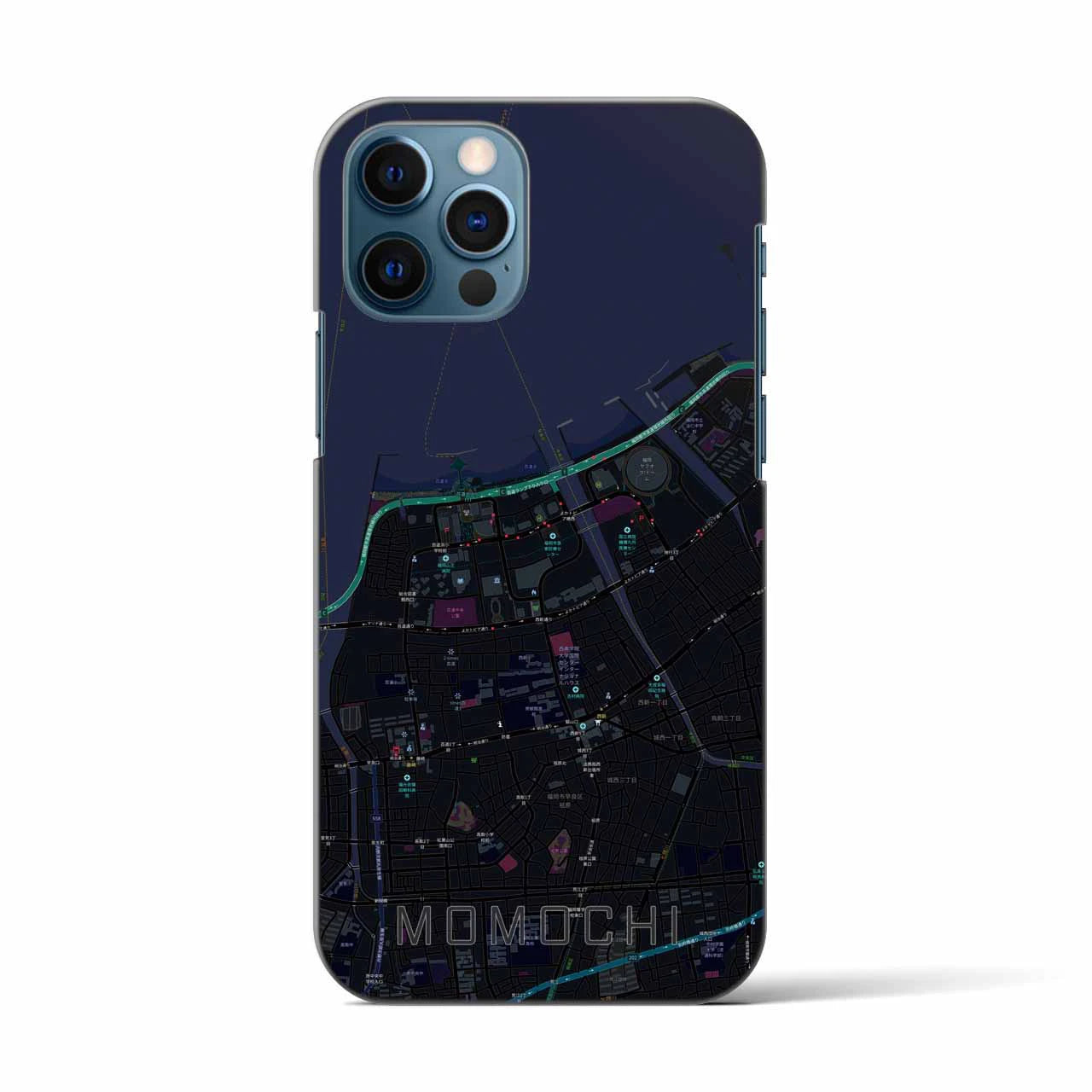 【百道(福岡県)】地図柄iPhoneケース(バックカバータイプ)