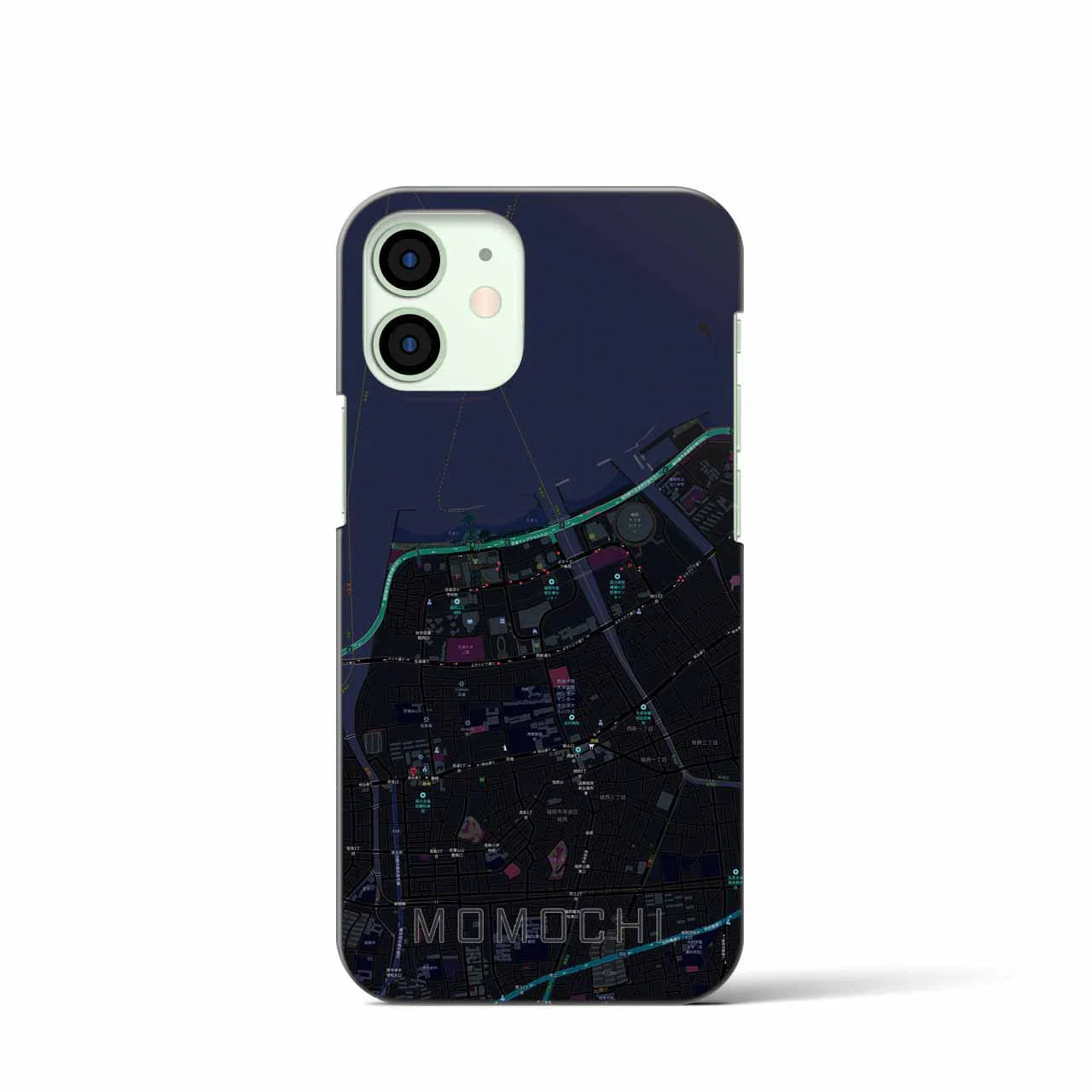 【百道(福岡県)】地図柄iPhoneケース(バックカバータイプ)