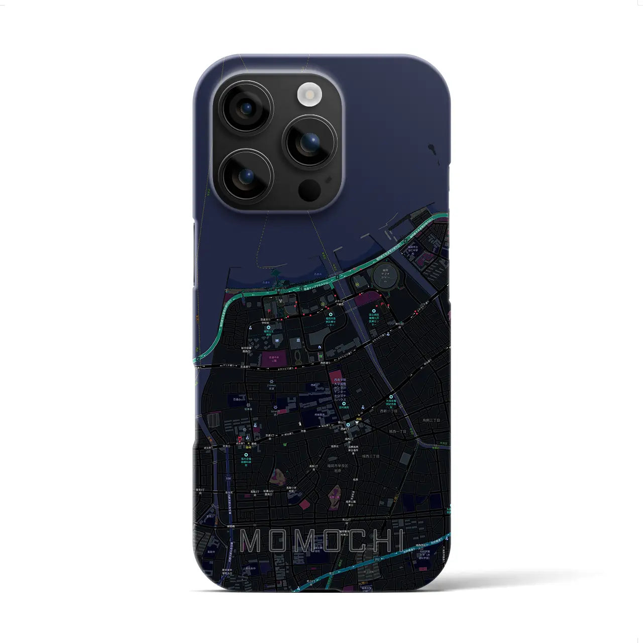 【百道(福岡県)】地図柄iPhoneケース(バックカバータイプ)