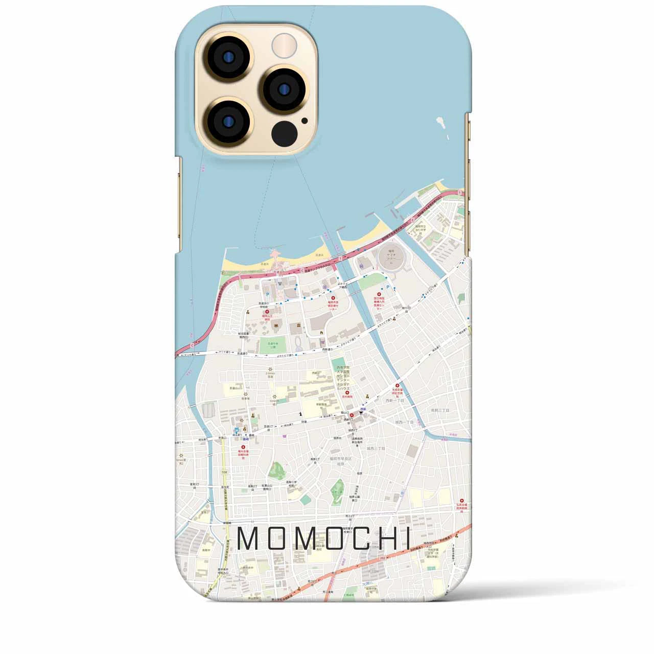 【百道(福岡県)】地図柄iPhoneケース(バックカバータイプ)