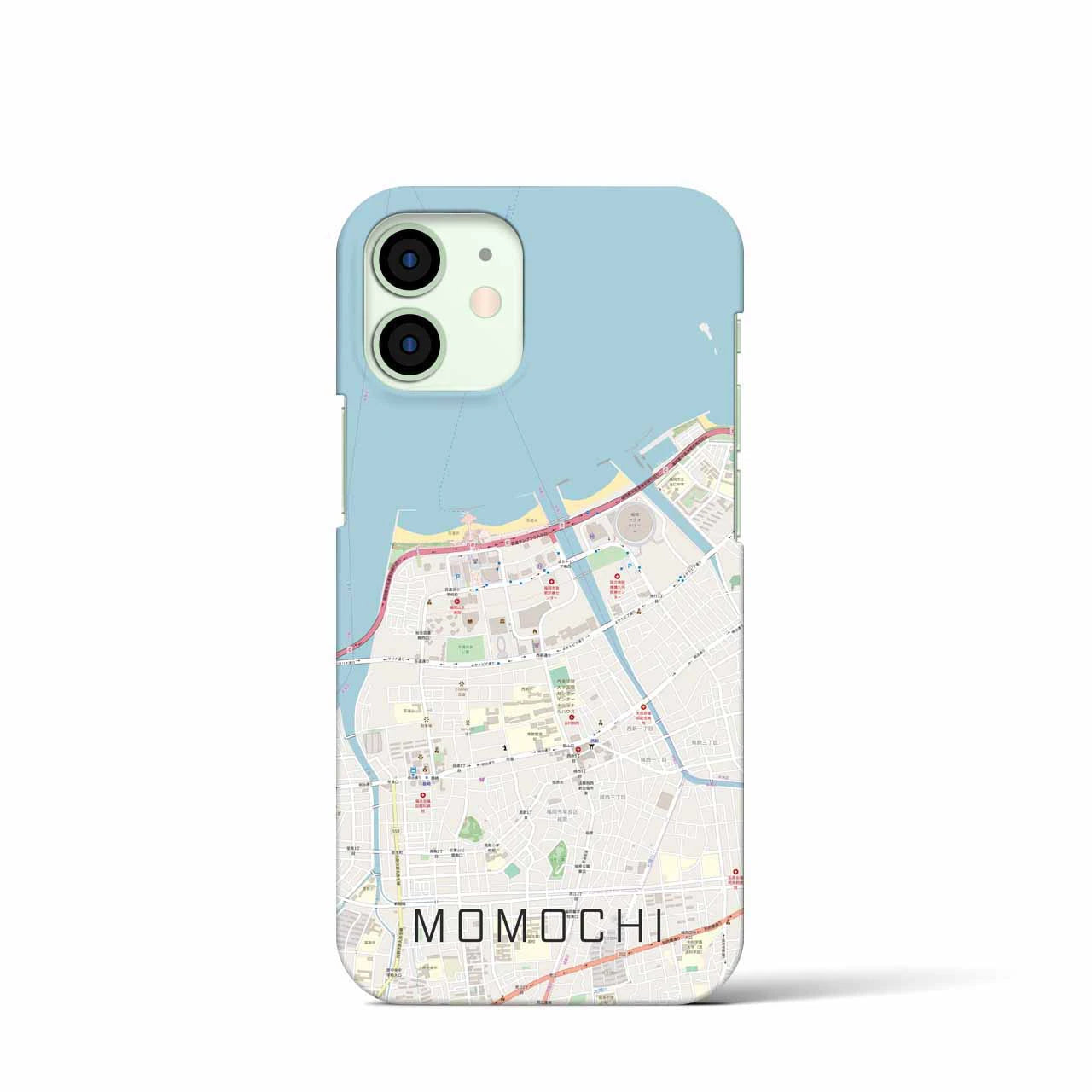 【百道(福岡県)】地図柄iPhoneケース(バックカバータイプ)