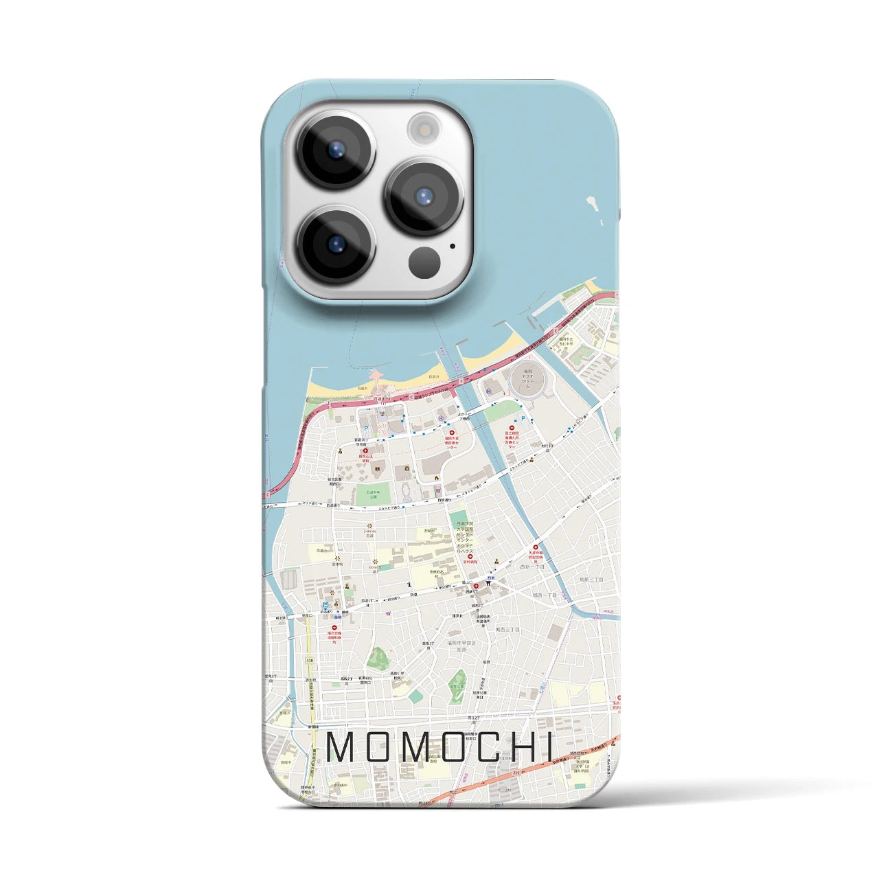 【百道(福岡県)】地図柄iPhoneケース(バックカバータイプ)