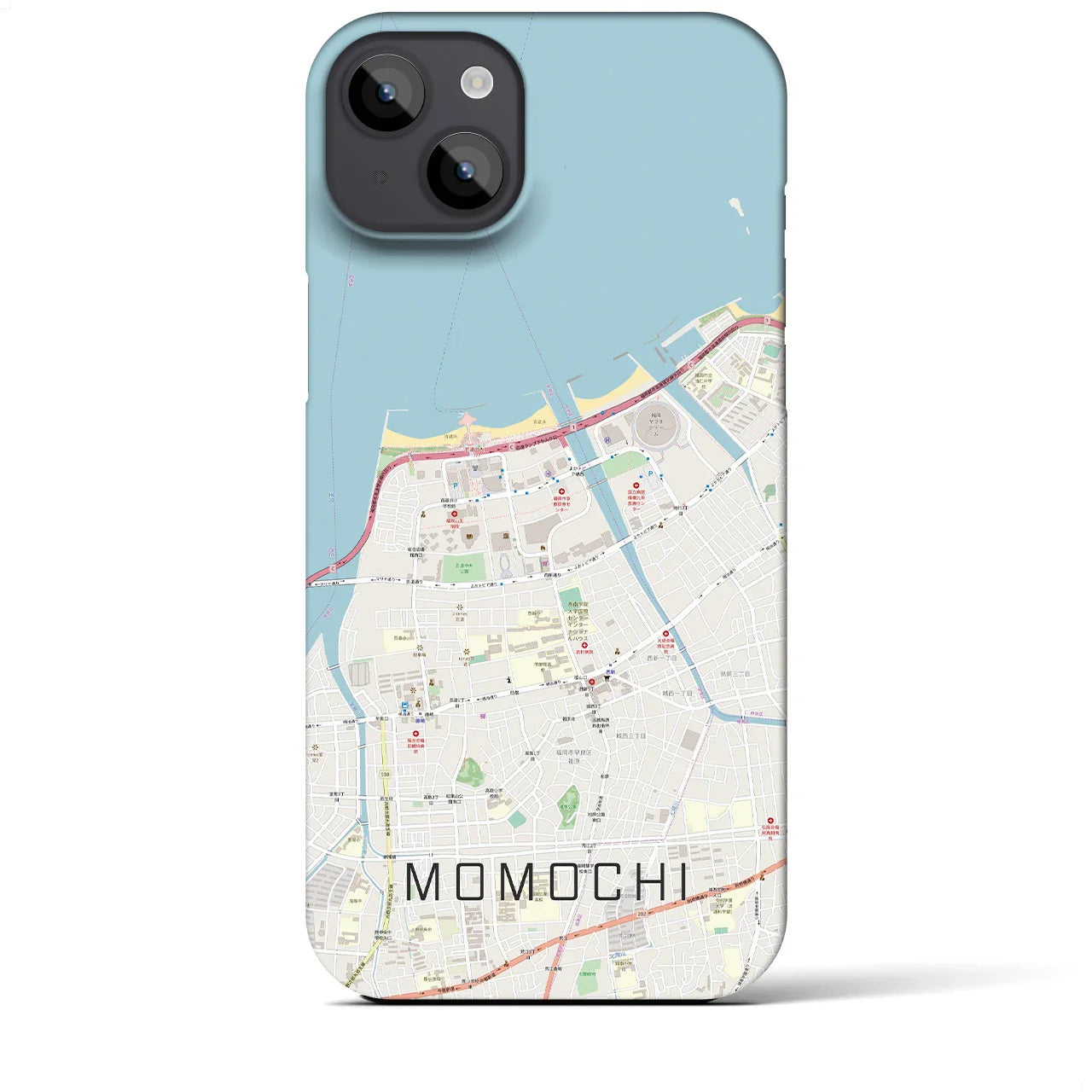 【百道(福岡県)】地図柄iPhoneケース(バックカバータイプ)