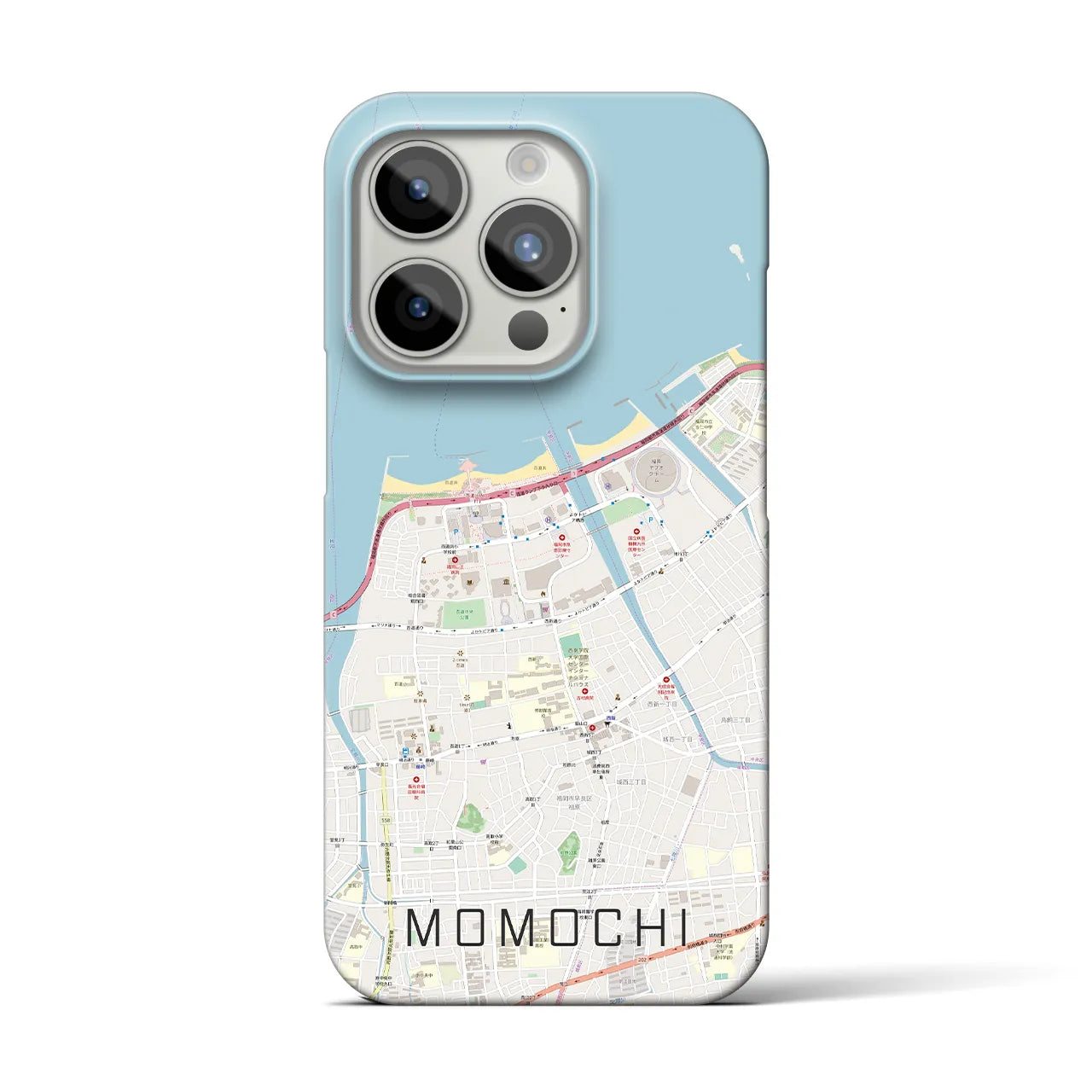 【百道(福岡県)】地図柄iPhoneケース(バックカバータイプ)