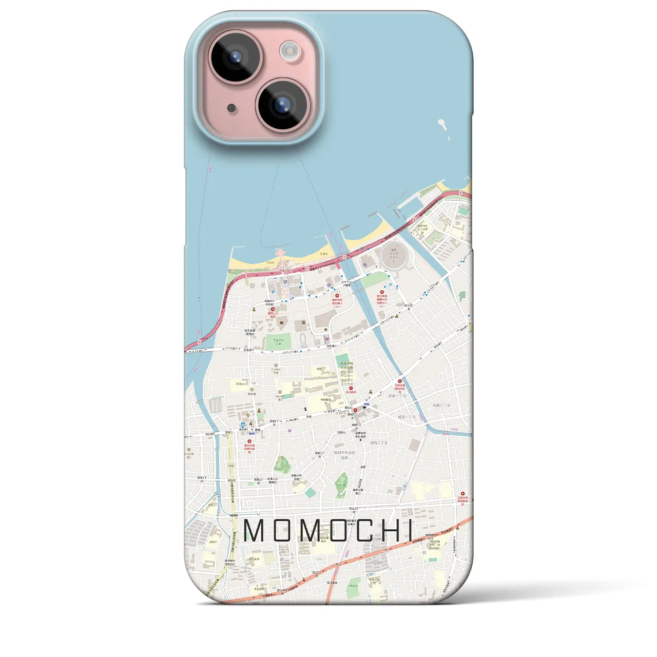 【百道(福岡県)】地図柄iPhoneケース(バックカバータイプ)