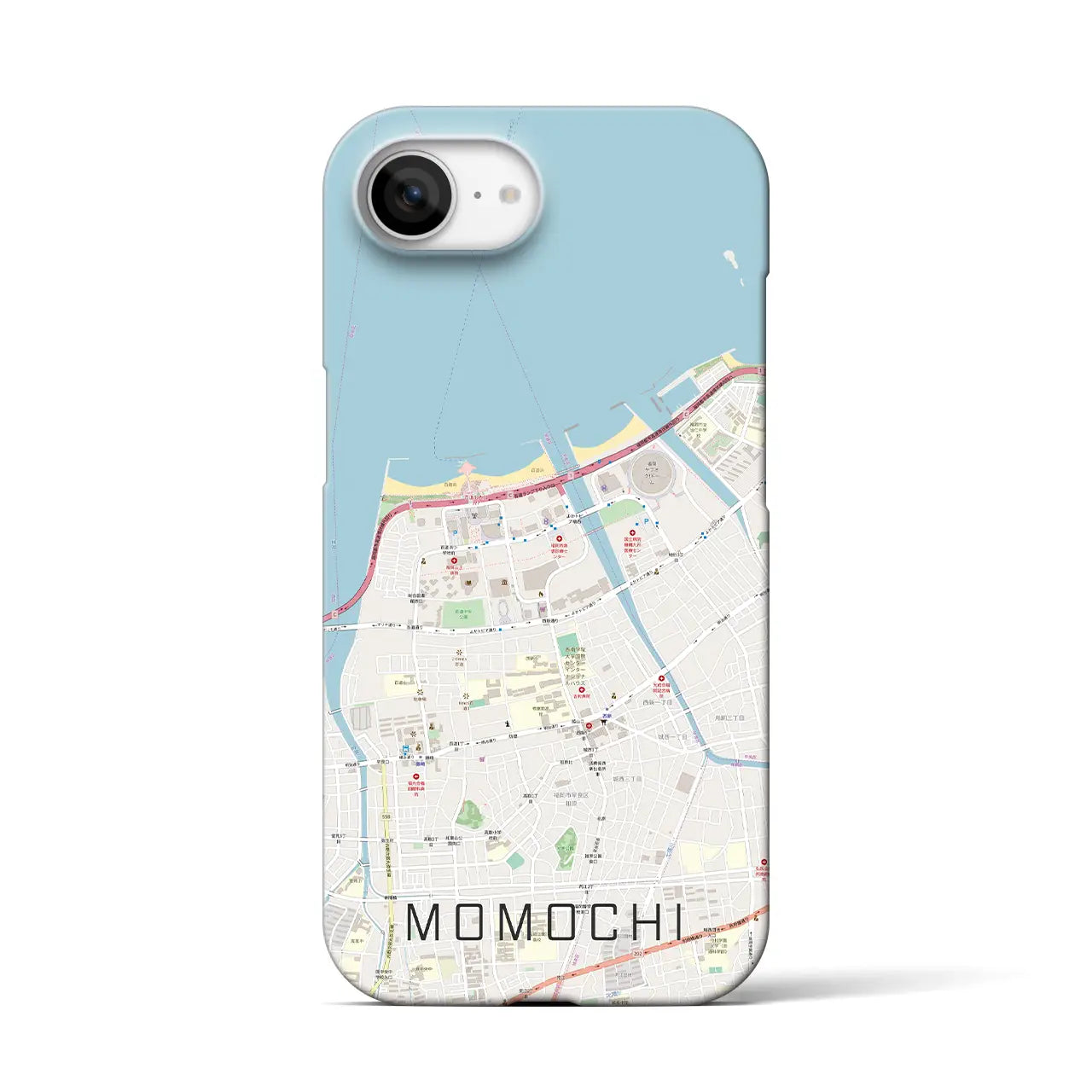 【百道(福岡県)】地図柄iPhoneケース(バックカバータイプ)