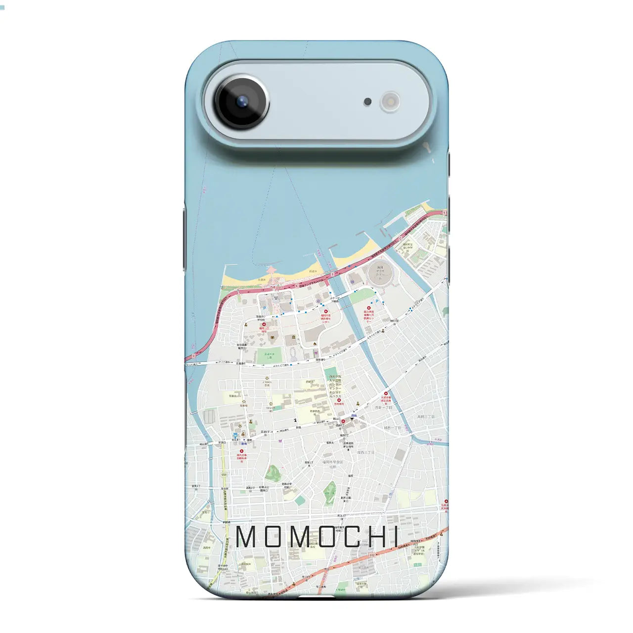 【百道(福岡県)】地図柄iPhoneケース(バックカバータイプ)