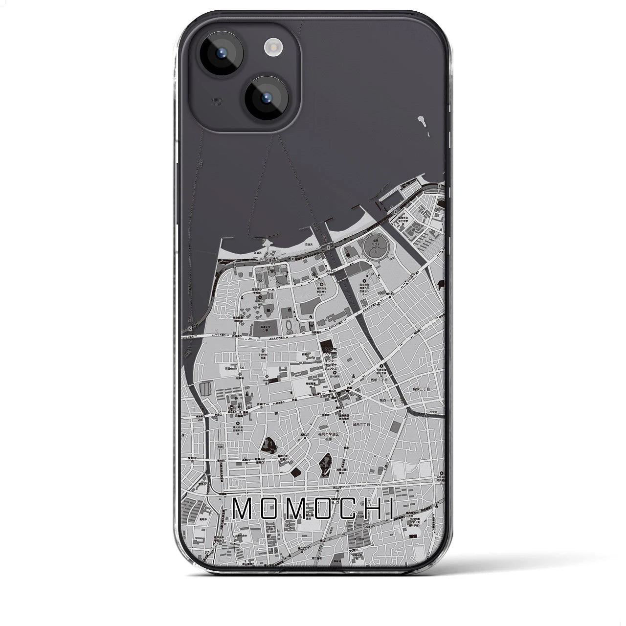 【百道(福岡県)】地図柄iPhoneケース(クリアタイプ)