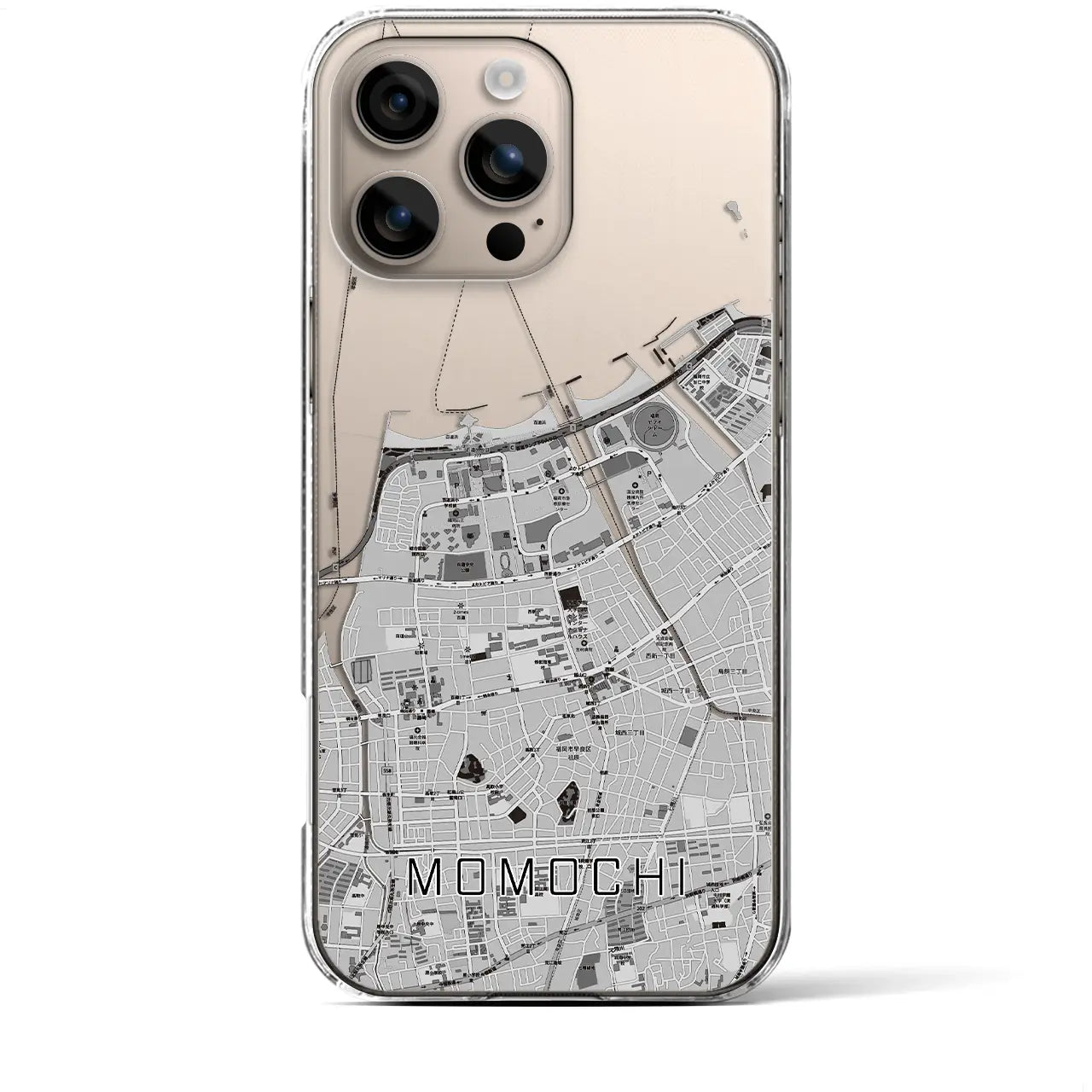 【百道(福岡県)】地図柄iPhoneケース(クリアタイプ)