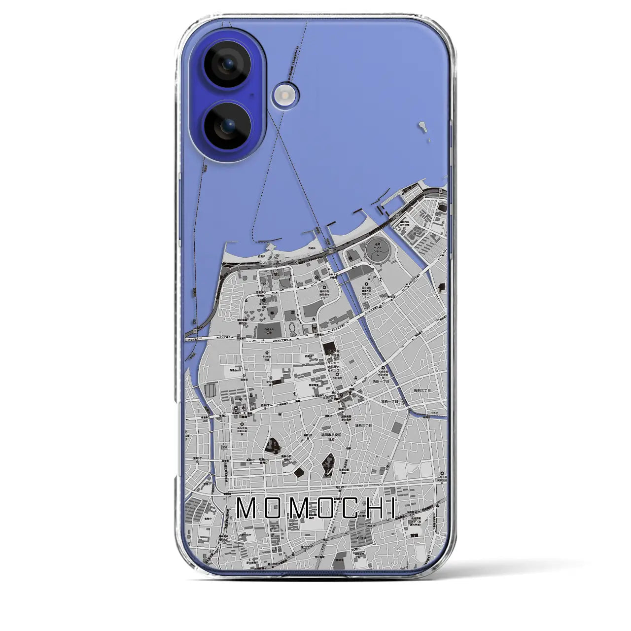 【百道(福岡県)】地図柄iPhoneケース(クリアタイプ)