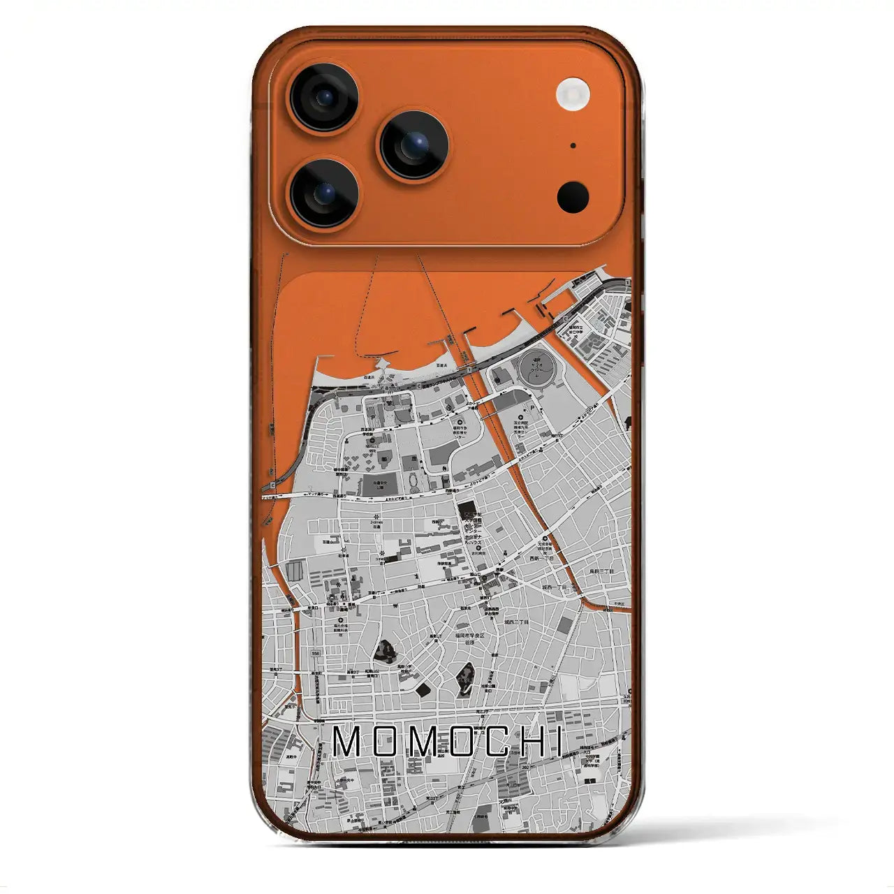 【百道(福岡県)】地図柄iPhoneケース(クリアタイプ)